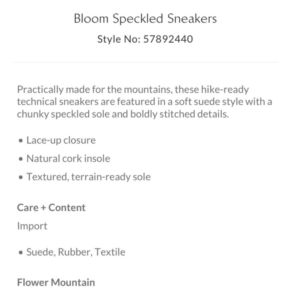 Free People x Flower Mountain Bloom Speckled Sneakers Size 7 NWT - Picture 3 of 12